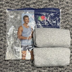 Fruit of the Loom Men's Gray A-Shirts (2) Undershirts